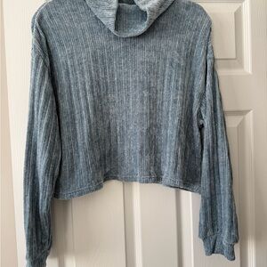 Altar'd State Blue Cowl Neck Sweater